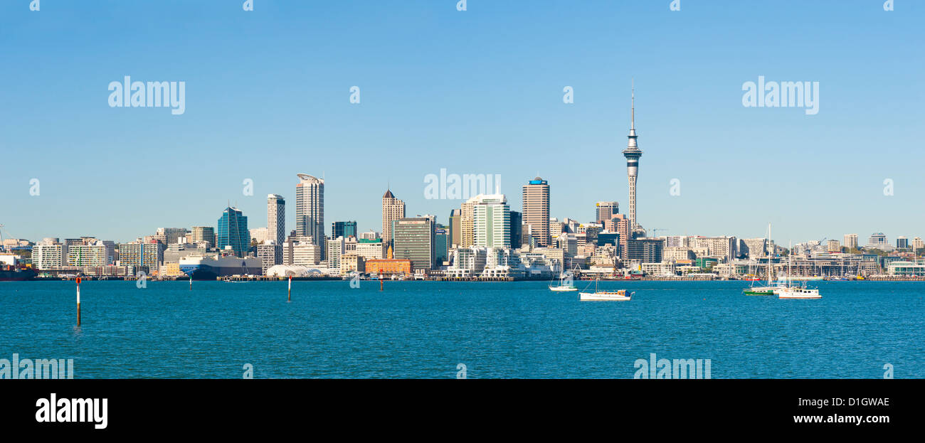 Panorama von Auckland Skyline der Stadt, Auckland, Nordinsel, Neuseeland, Pazifik Stockfoto