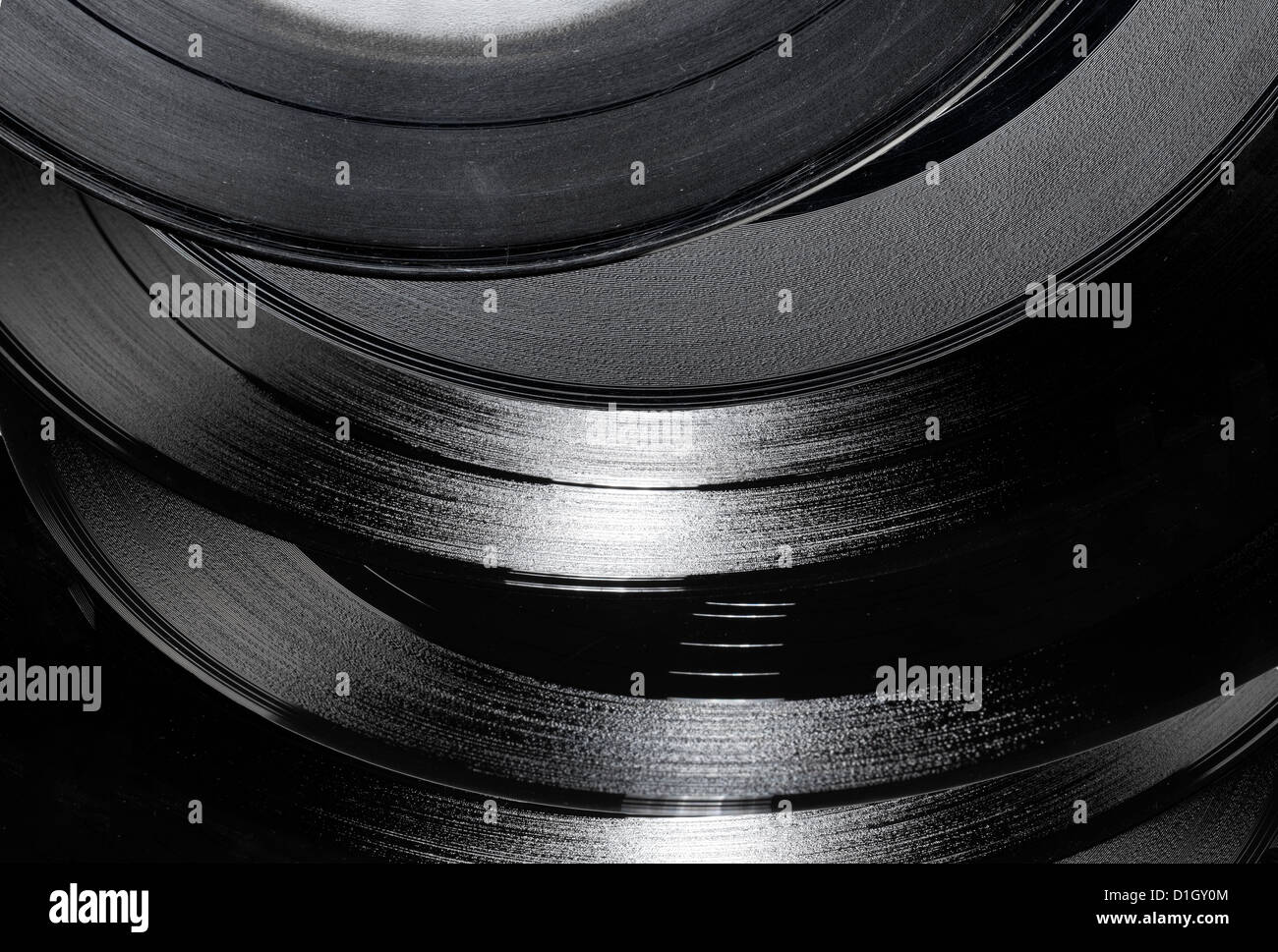 Alte Vinyl-singles Stockfoto