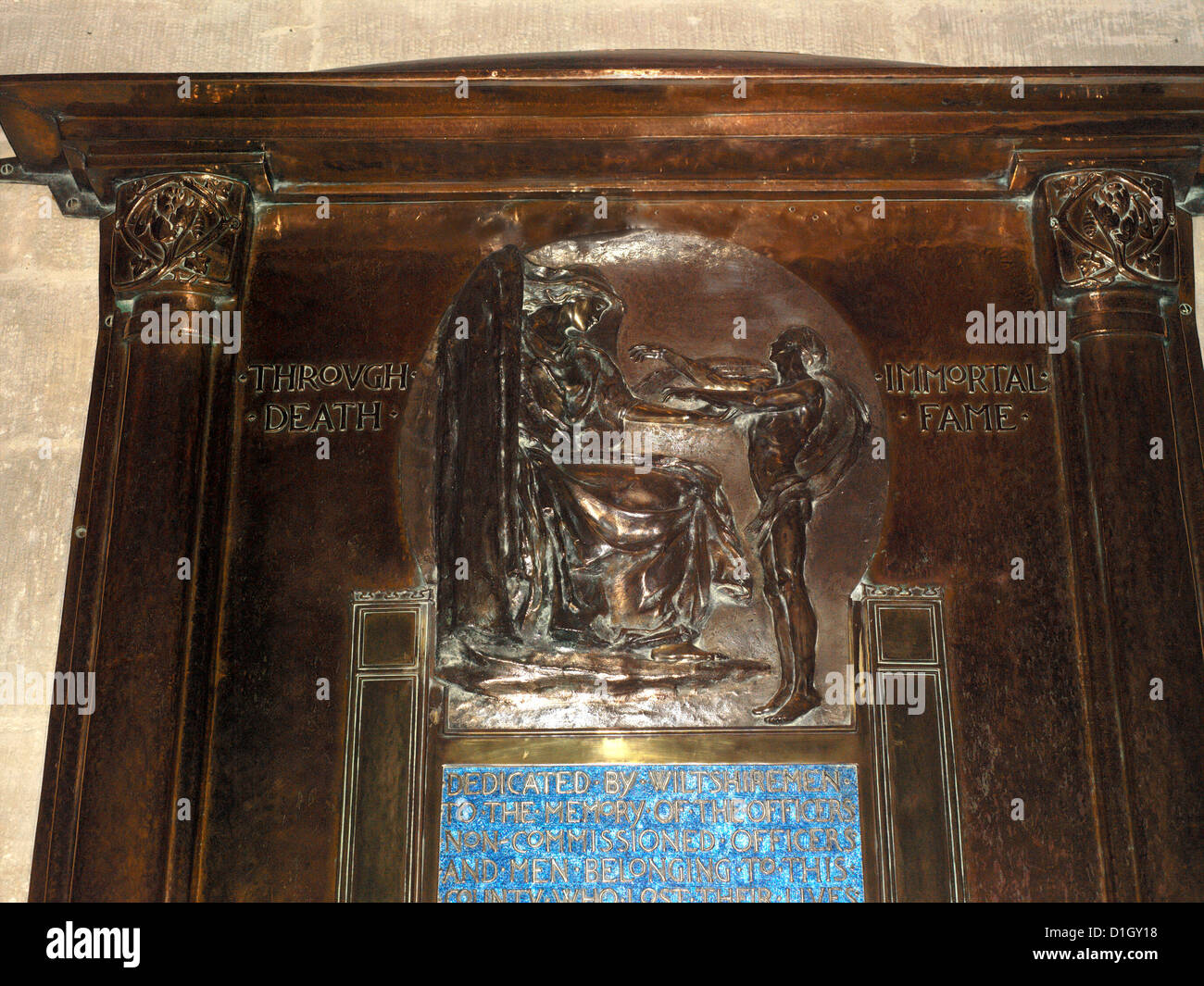 Salisbury Wiltshire England Salisbury Cathedral Memorial Plaque Wiltshire Regiment Stockfoto