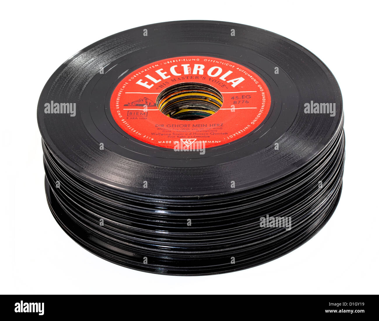 Alte Vinyl-singles Stockfoto