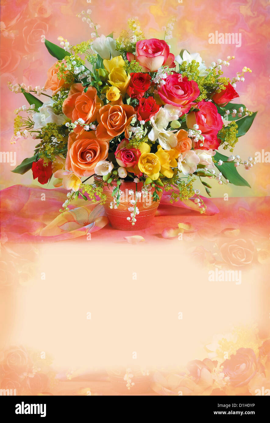 Strauß roter Rosen Stockfoto