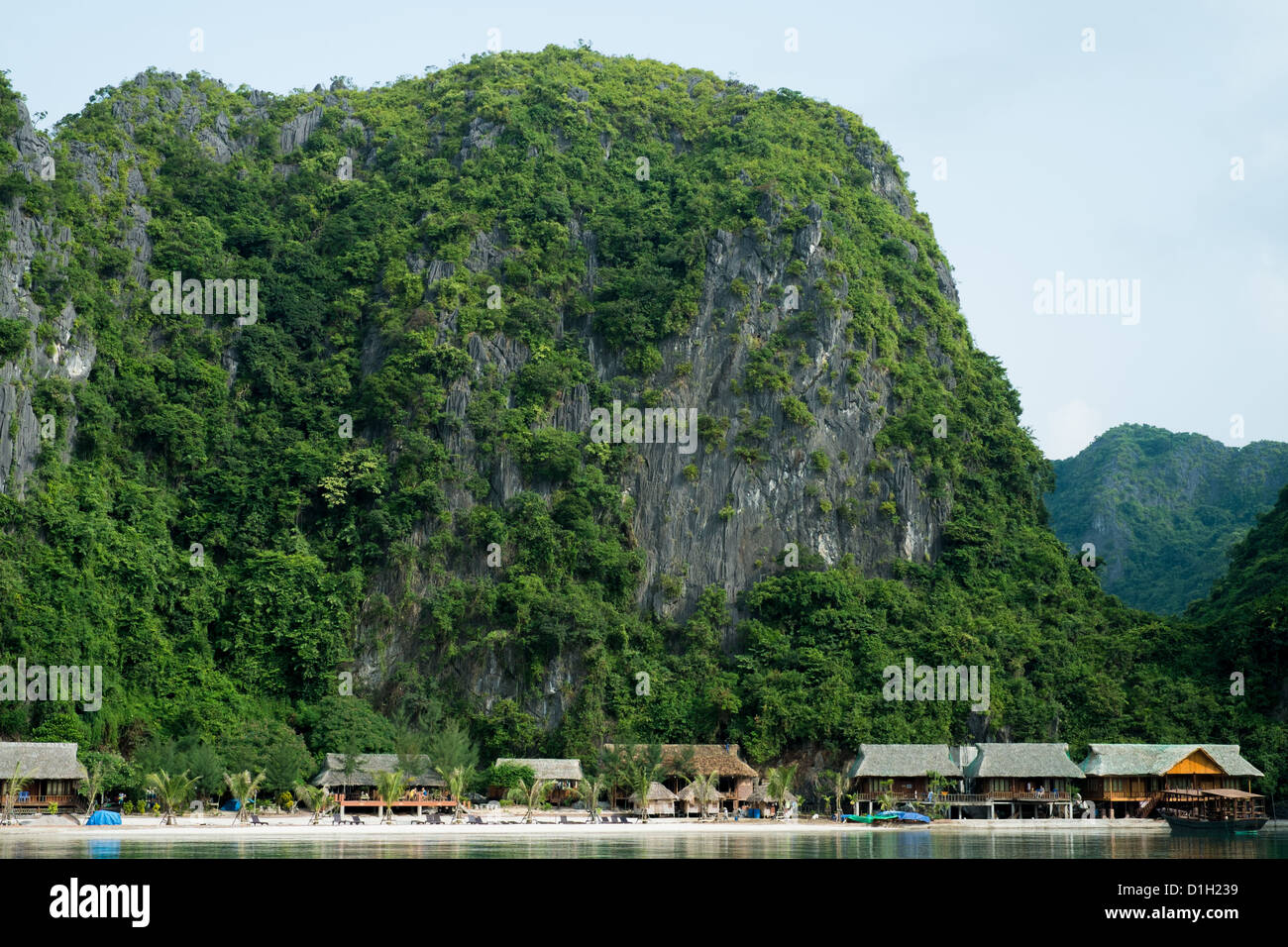 Strandunterkunft Hütte auf Cat Ba Island, Vietnam Stockfoto