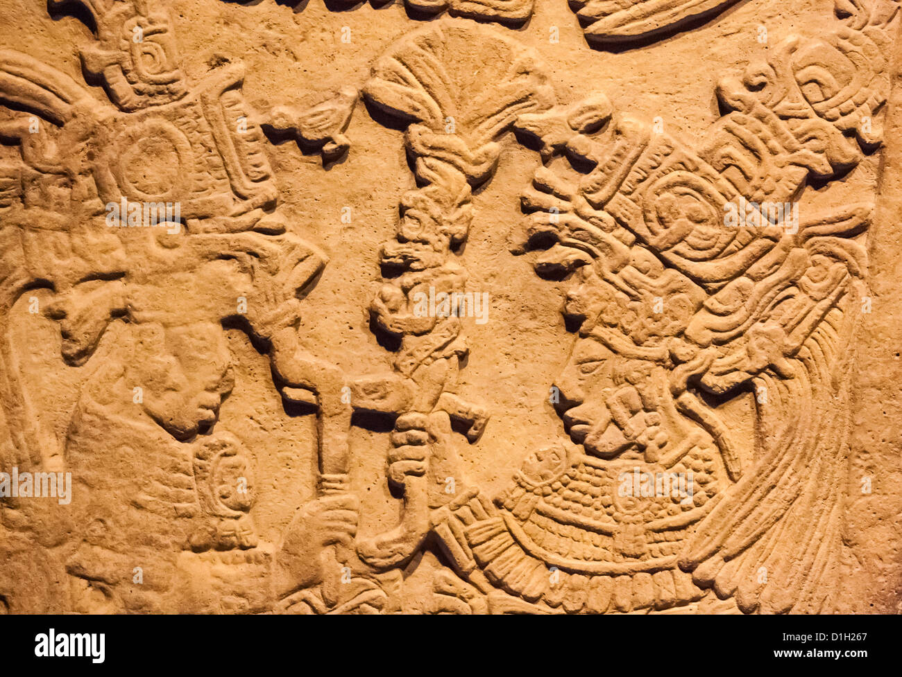 Maya-Skulptur aus dem Süden von Mexiko, gebaut von der Maya Kultur Hunderte Jahre vor. Stockfoto