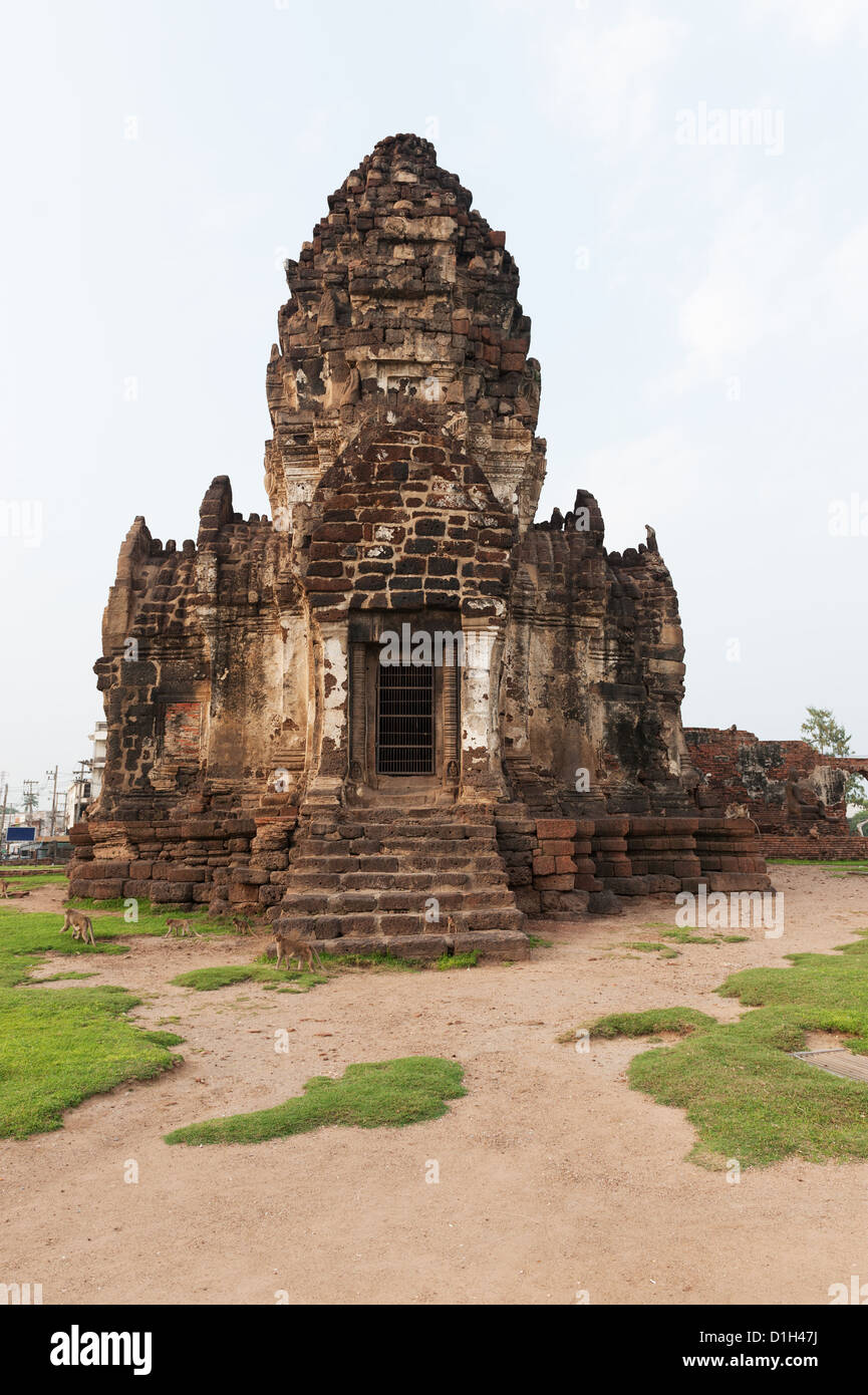 Wat Phra Prang Sam Yot Tempel in Lopburi, Thailand Stockfoto