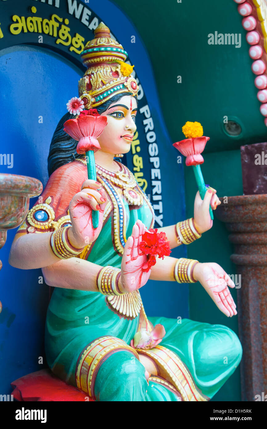Maha Luxmi Hindu-Göttin des Reichtums und Wohlstands-Statue Stockfoto