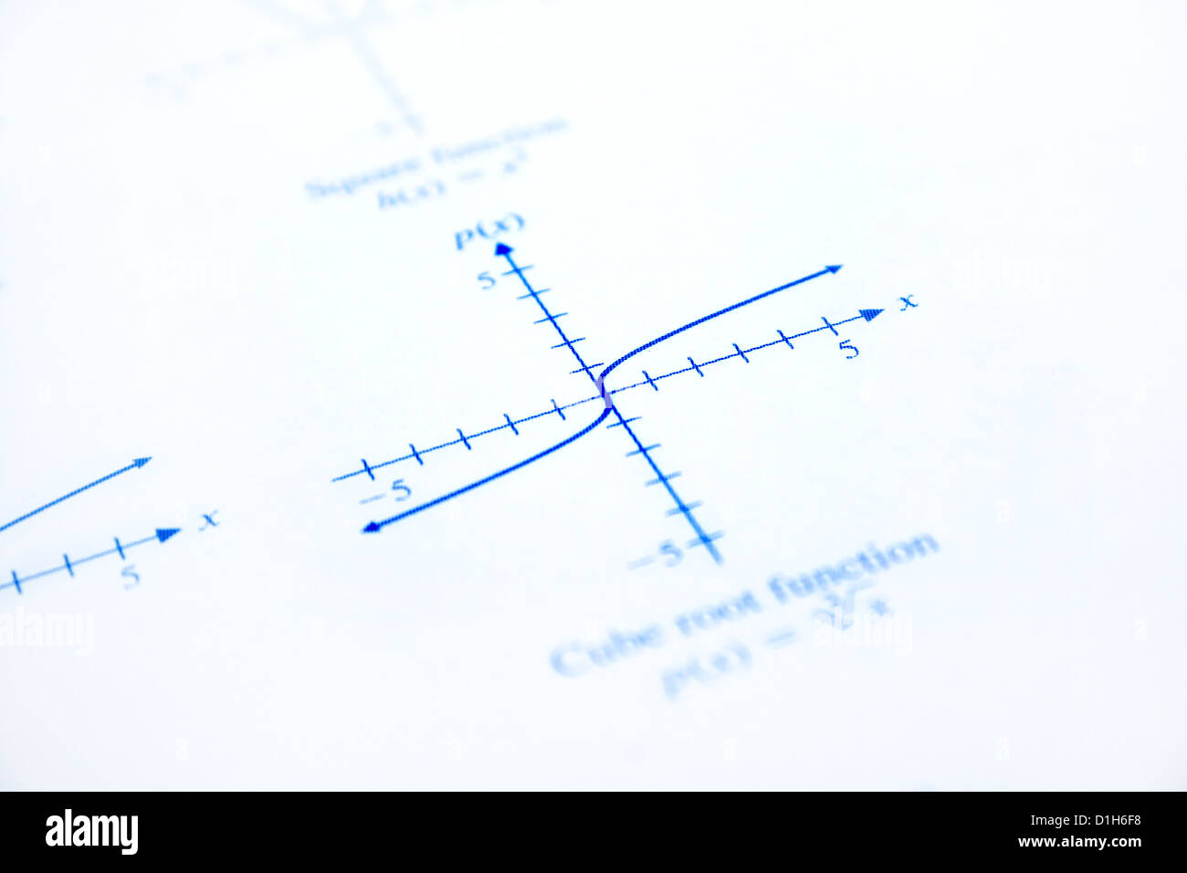 Mathematische Funktionen von Rational auf grauem Hintergrund. Stockfoto