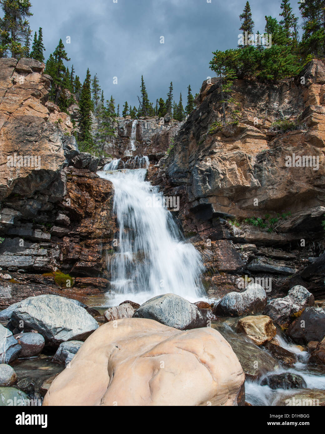 Tangle Creek Falls im Jasper Nationalpark, Alberta, Canada Stockfoto