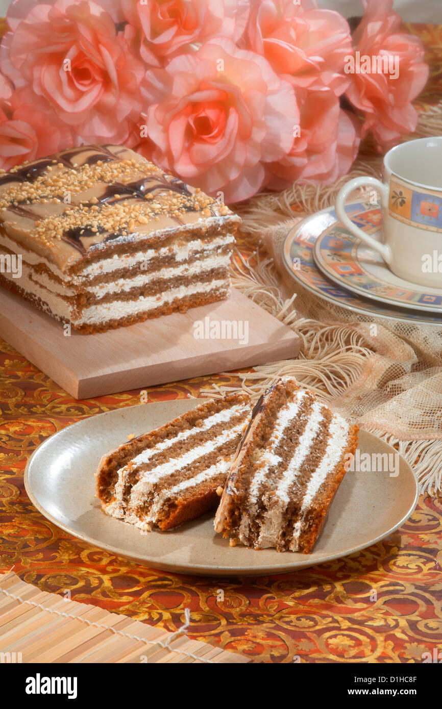 Kaffee-Kuchen Stockfoto