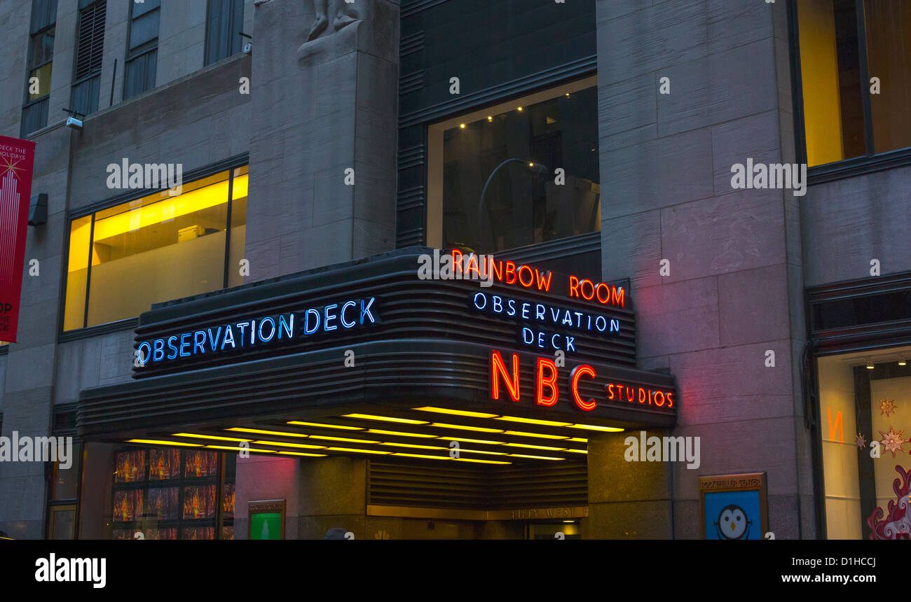 NBC Studios Eingang auf die 50th Street Stockfoto