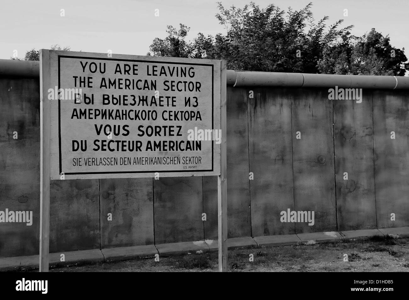 Berliner Mauer im amerikanischen Sektor Stockfoto