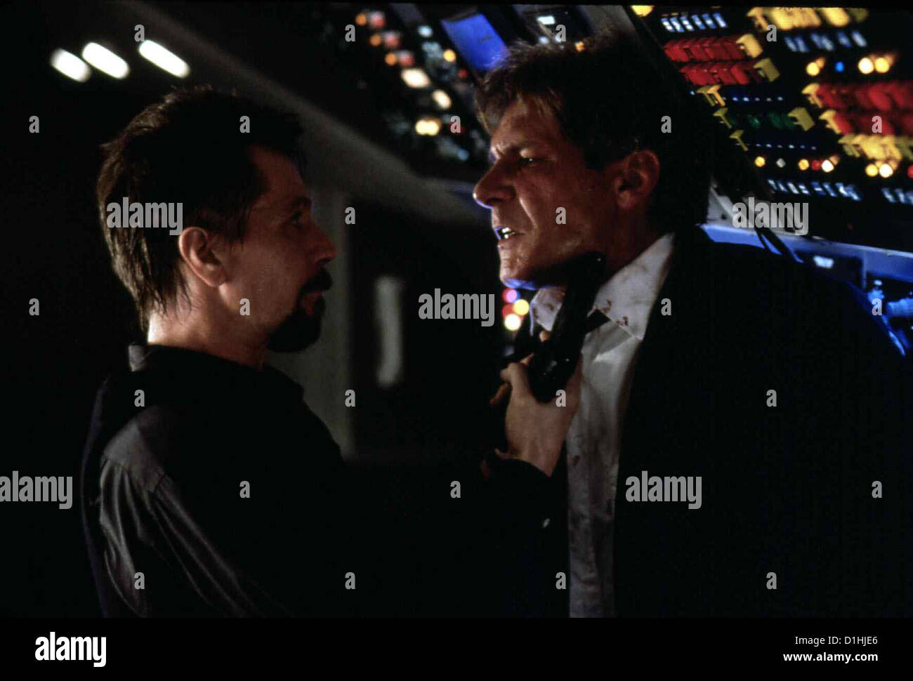 Air Force One Air Force One Gary Oldman, Harrison Ford Bei Höhle Entfuehrern Handelt es Sich um Gefolgsleute des inhaftierten Stockfoto