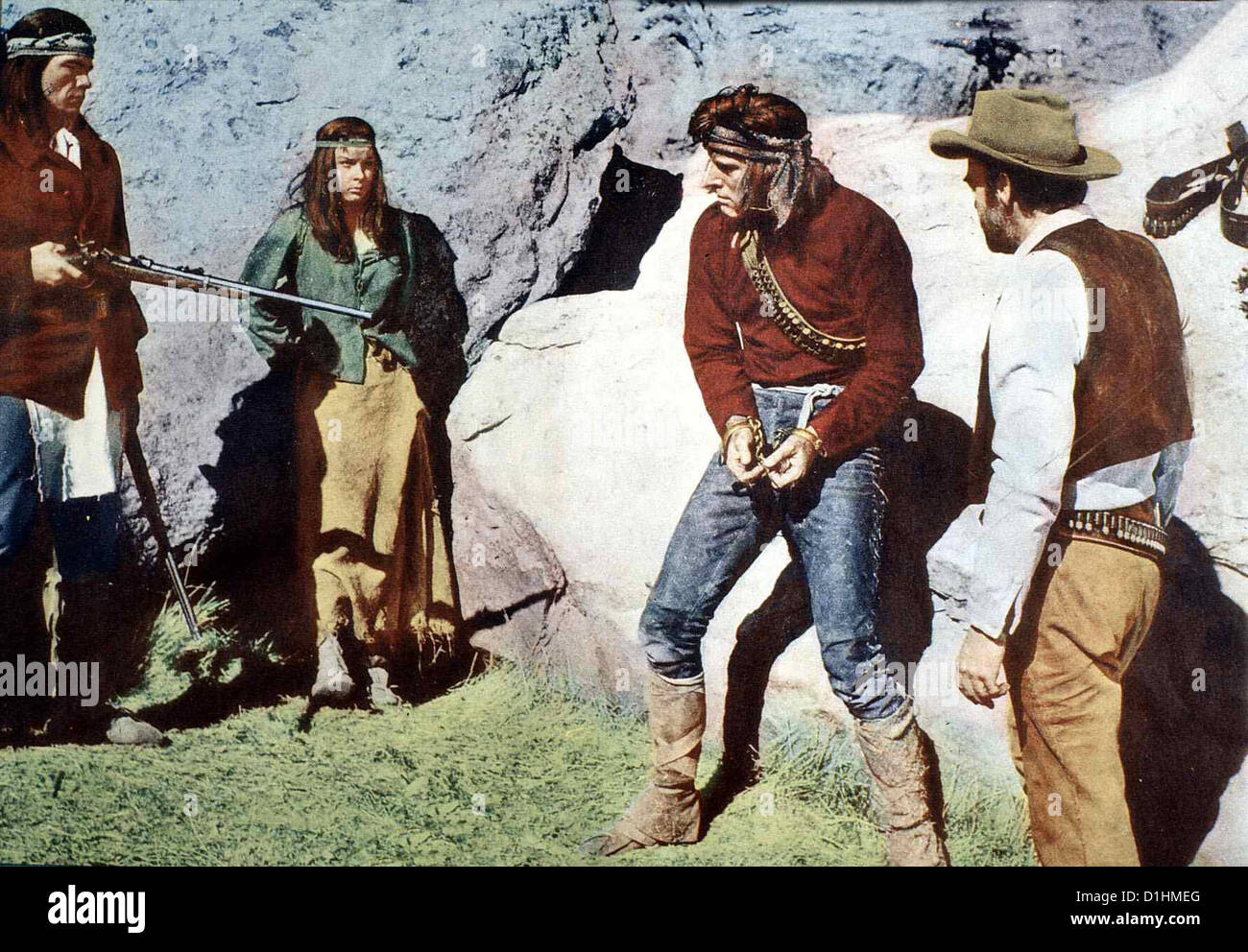 Apache Apache John McIntrire, Jean Peters, Burt Lancaster, John McIntire Der Apache Massai (Burt Lancaster, 2vr) Soll mit Stockfoto