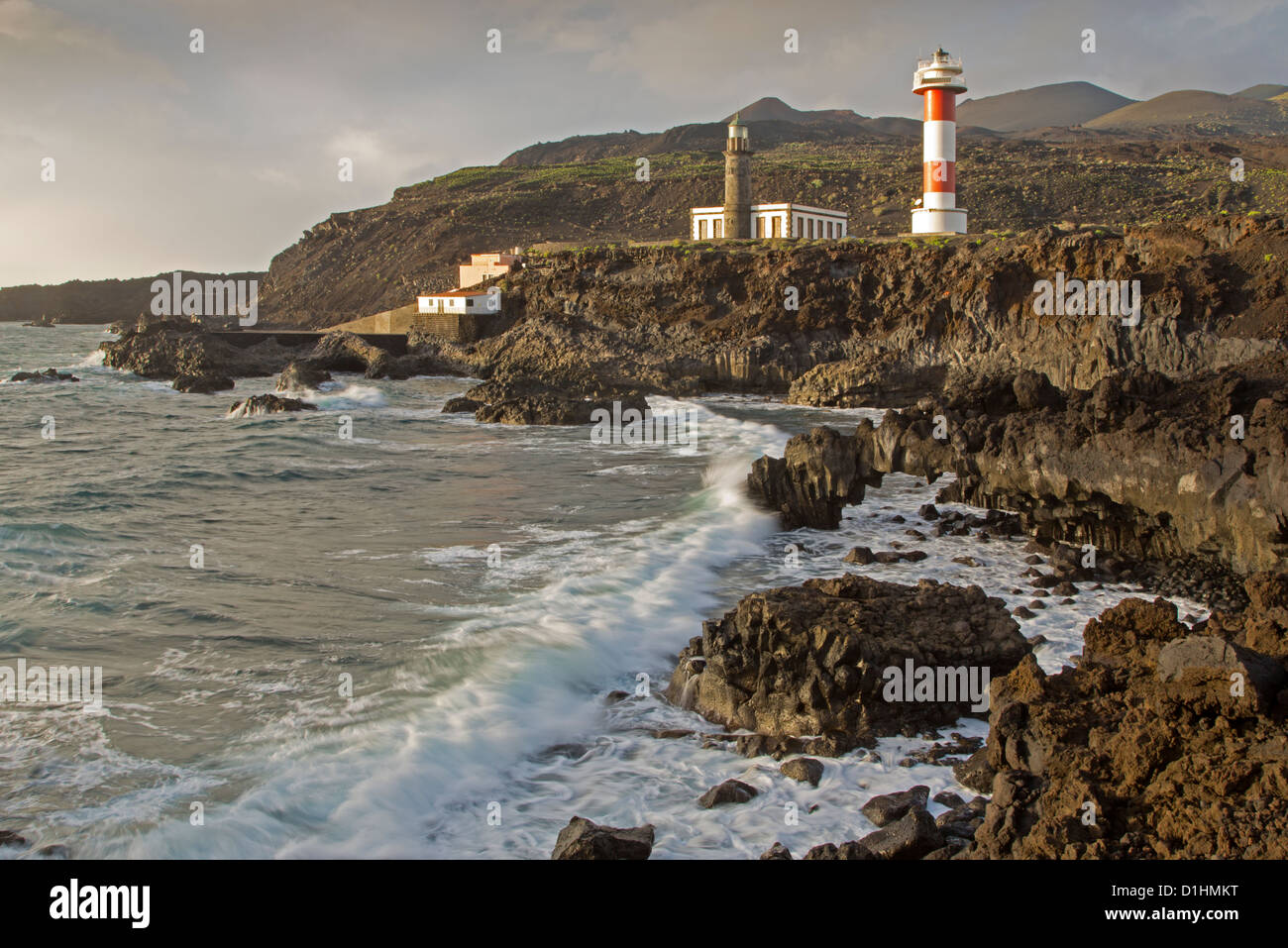 Neue und alte Leuchtturm bei Fuencaliente, La Palma, Spanien, Europa Stockfoto