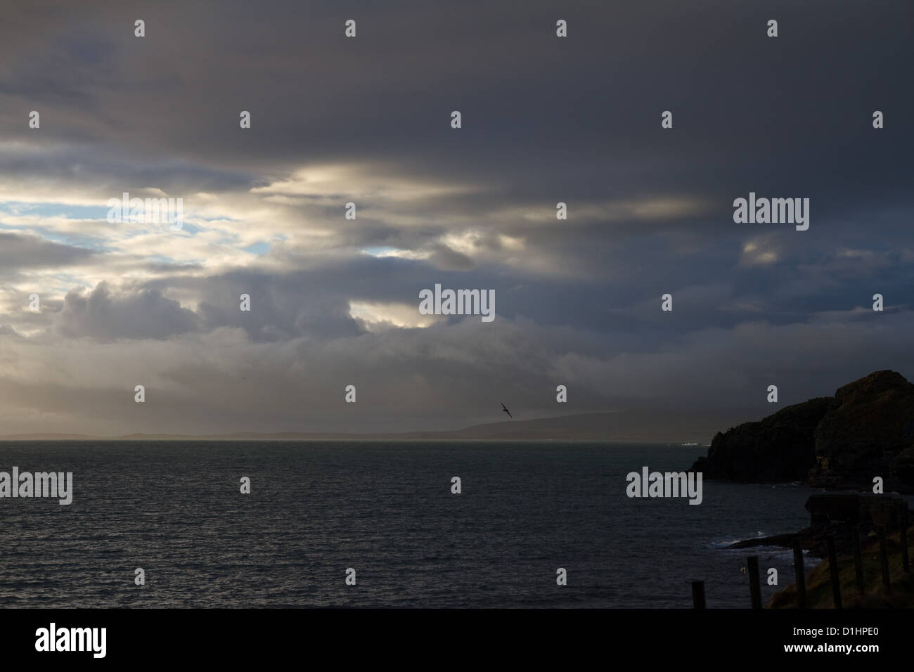 Ein Blick von der Knab spazieren runden die Küste bei Lerwick, Hauptstadt von Shetland, UK Stockfoto