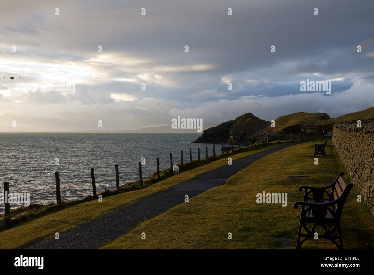 Knab, ein Spaziergang rund um die Küste in Lerwick, Hauptstadt von Shetland, UK Stockfoto