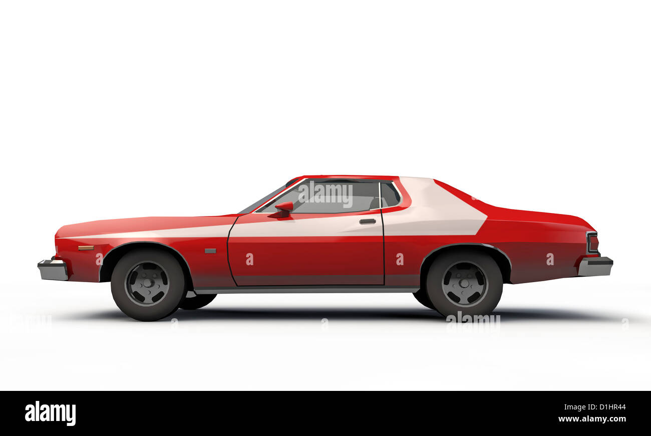berühmte Silhouette Auto isoliert auf weißem Hintergrund Stockfoto