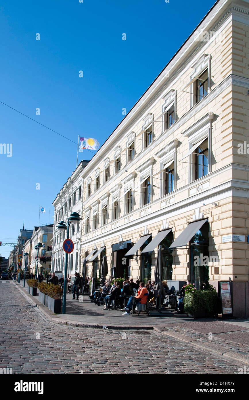 Norra Esplanaden (North Esplanade) Straße in Helsinki, die Hauptstadt von Finnland. Stockfoto