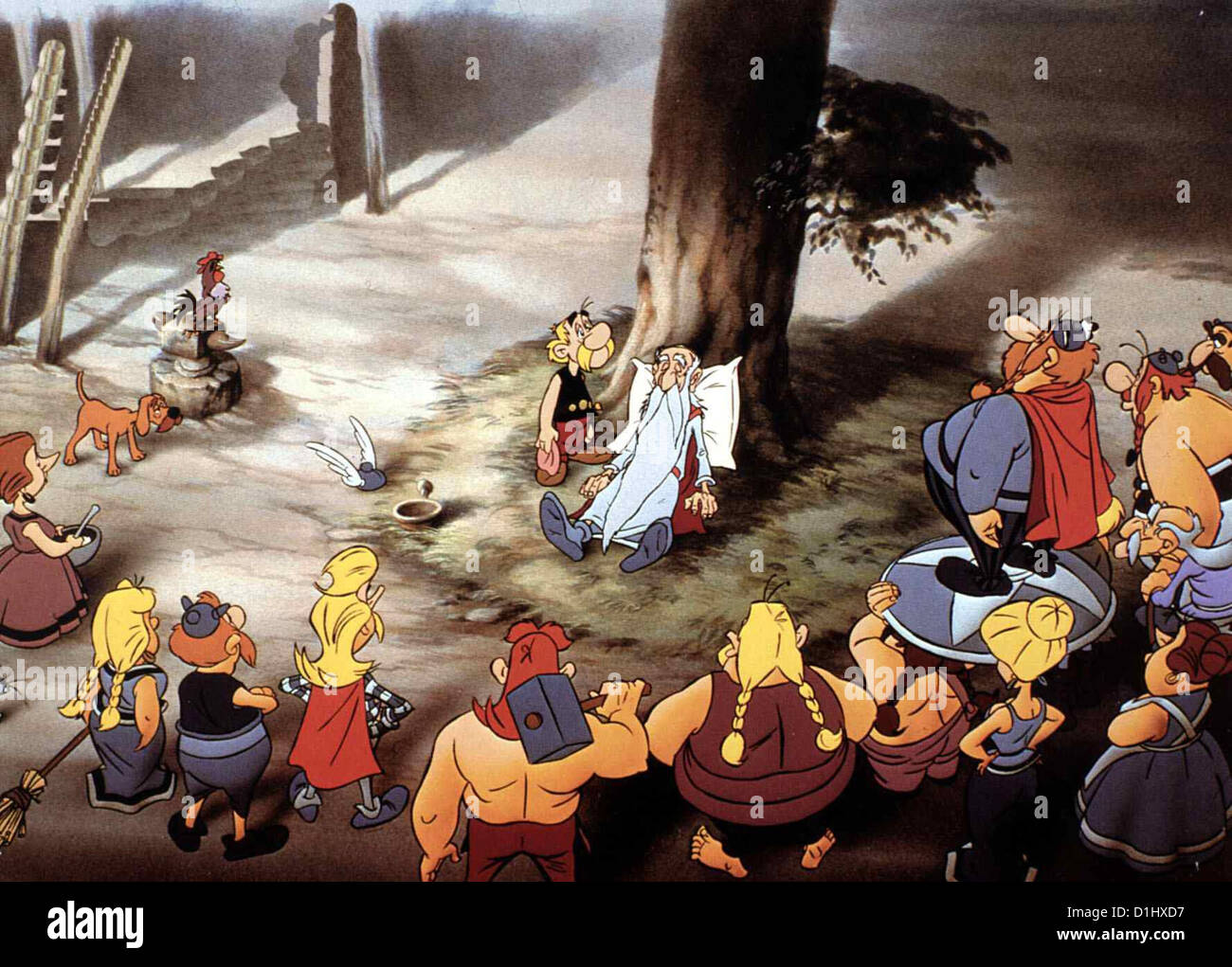 Asterix - Operation Hinkelstein Asterix Et Le Coup De Menhir Versehentlich Problem der Ehrwuerdige Druide Den Stein Auf den Stockfoto