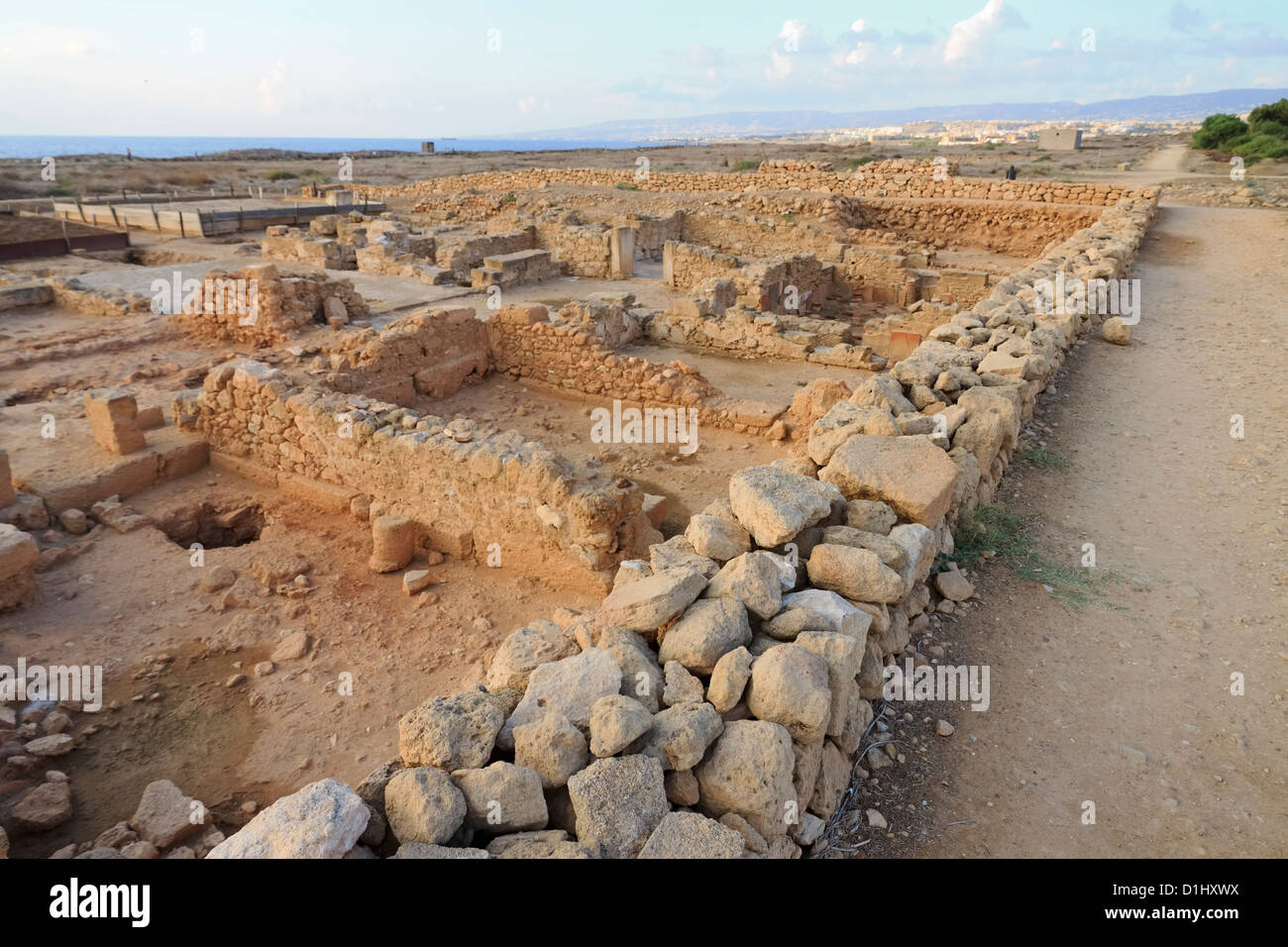 Ruinen der römischen Thermen, archäologischer Komplex von Paphos, Zypern Stockfoto