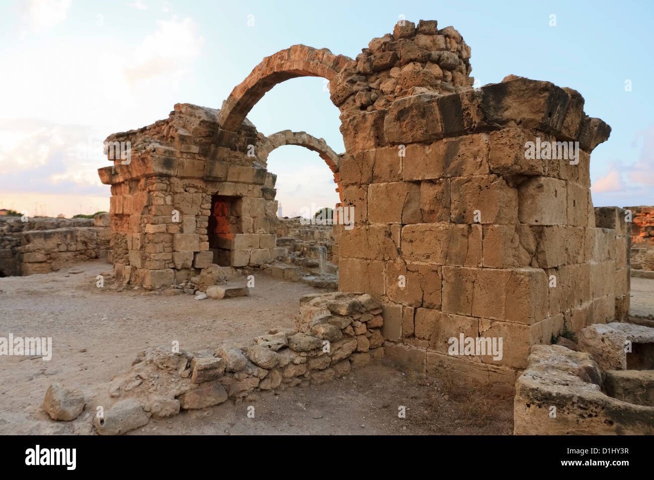 Saranda Colones Burg, Paphos Achaeological Komplex, Zypern Stockfoto