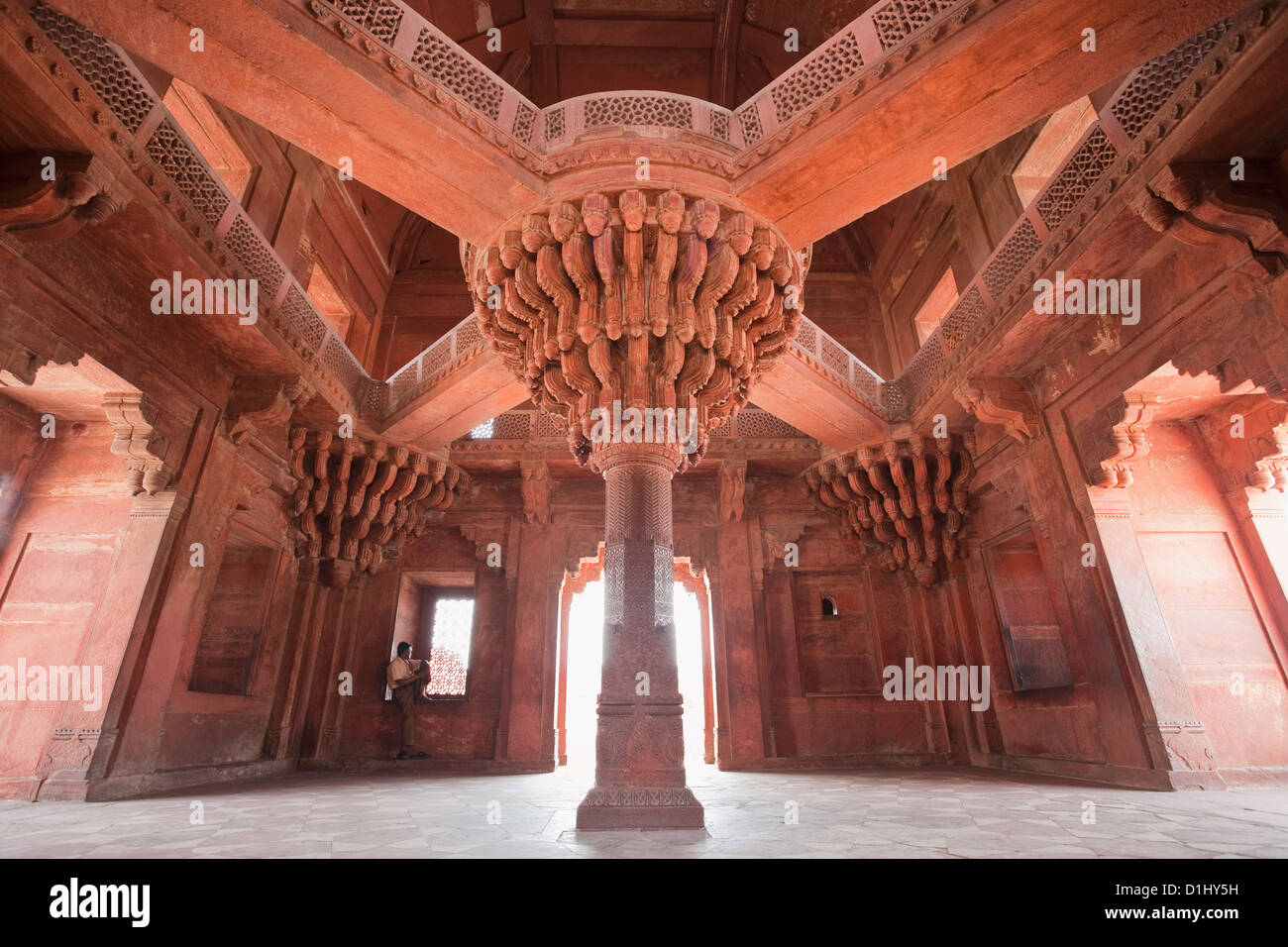 Diwan-i-Khas oder Halle des Publikum, Fatehpur Sikri, Indien, ein UNESCO-Weltkulturerbe Stockfoto