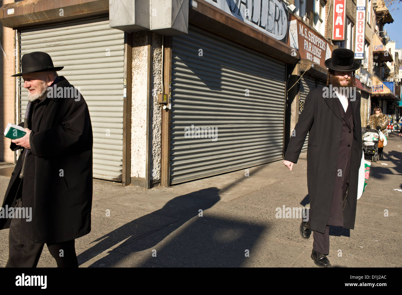 Orthodoxe jüdische Gemeinde in Borough Park, Brooklyn, New York Stockfoto