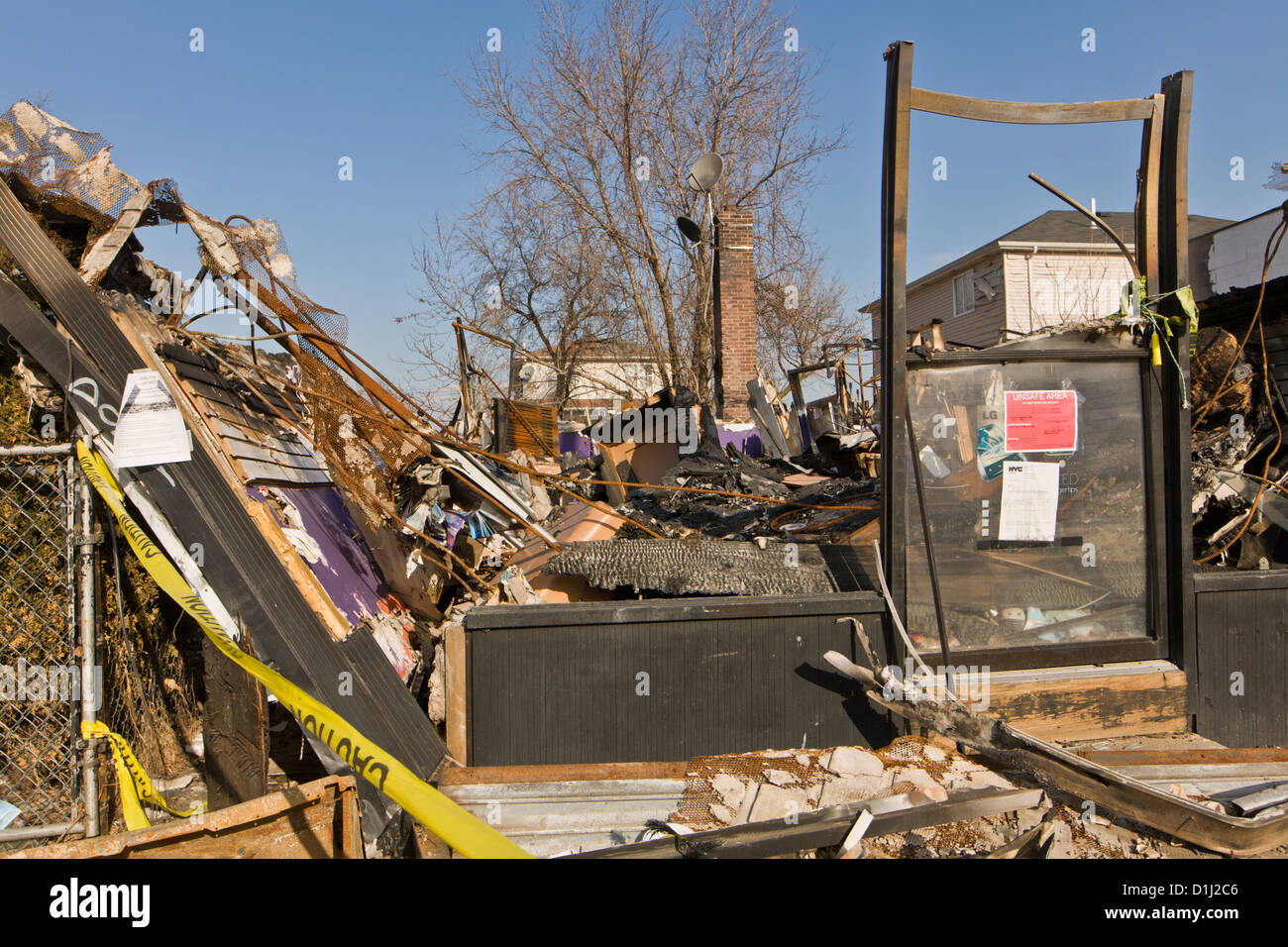 Wohn Schäden durch Hurrikan Sandy, Staten Island, New York Stockfoto
