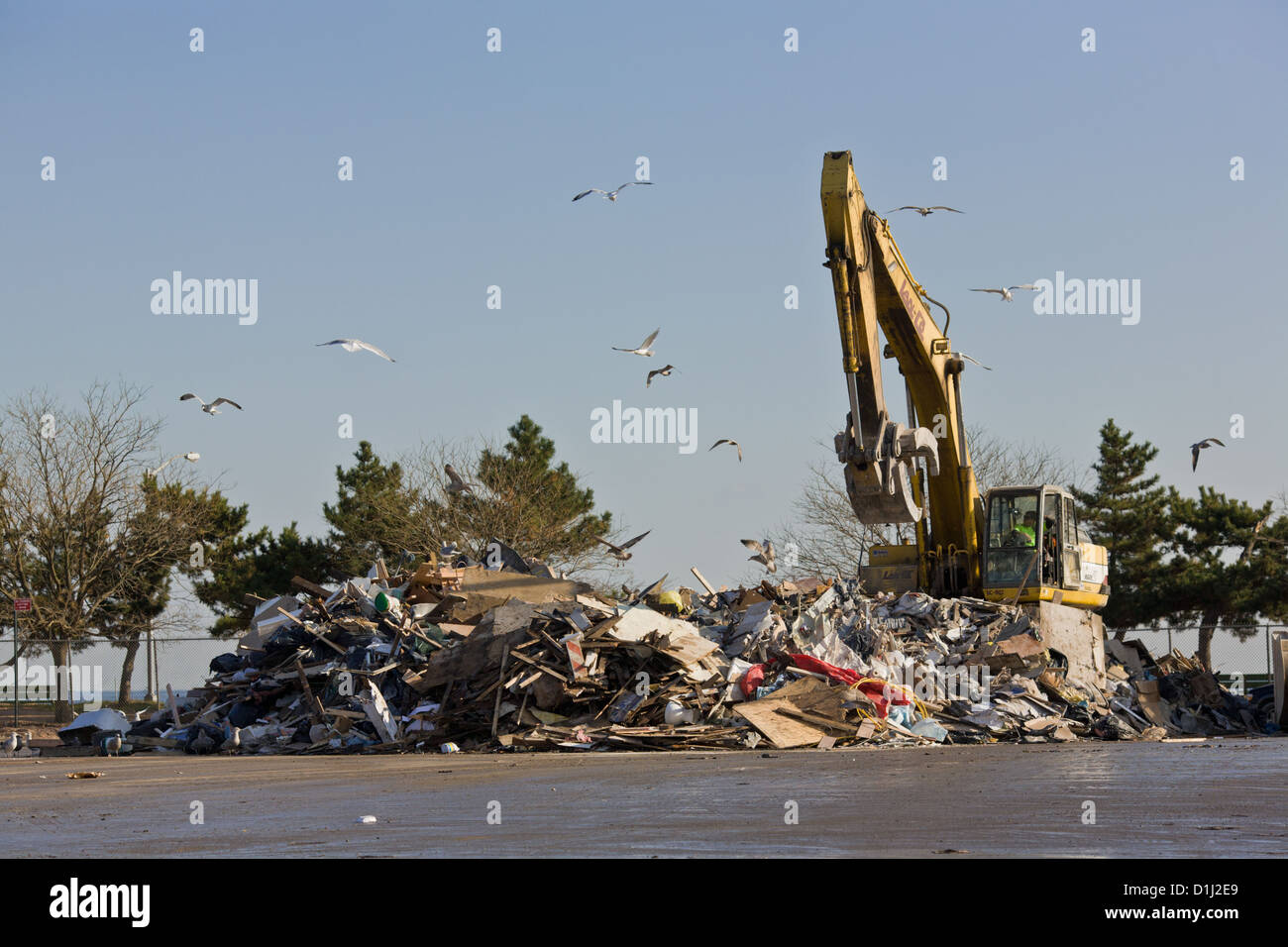 Aufräumen von Hurrikan Sandy, Staten Island, New York Stockfoto