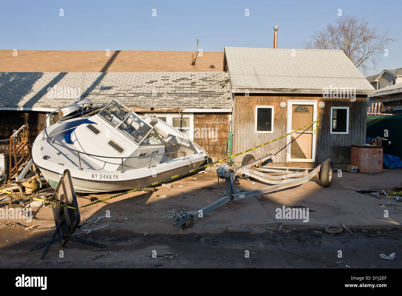 Wohn Schäden durch Hurrikan Sandy, Staten Island, New York Stockfoto