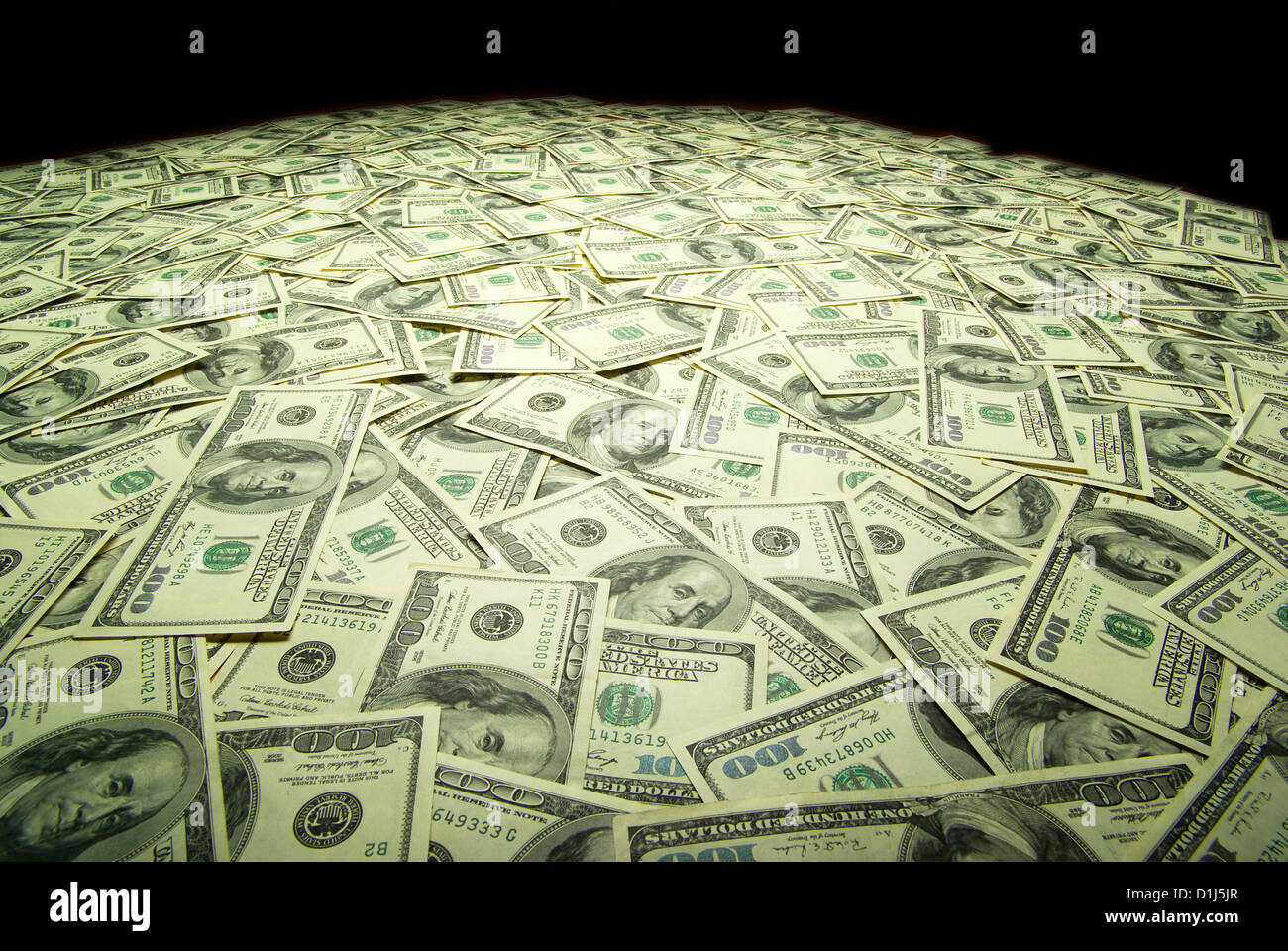US-Dollar an den Hintergrund angeordnet Stockfoto