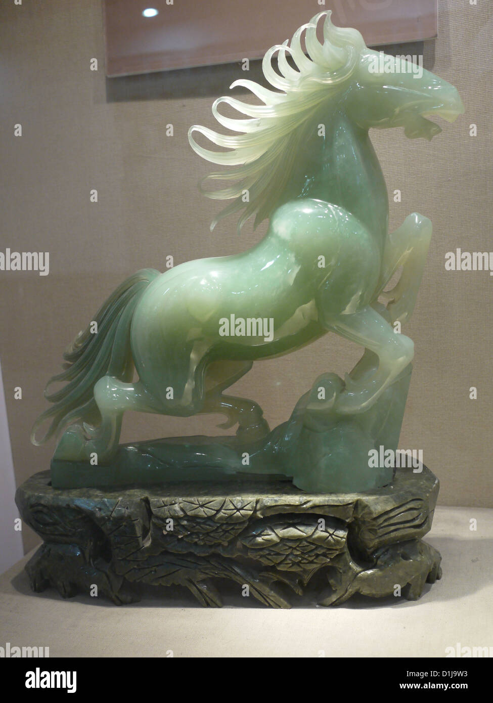 Jade Ornament asiatische Design Pferdekunst grün Stockfoto