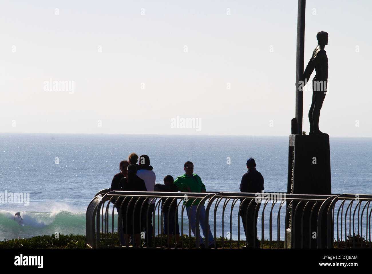 Bronze Statur zu Ehren Surfen in Santa Cruz, Kalifornien Stockfoto
