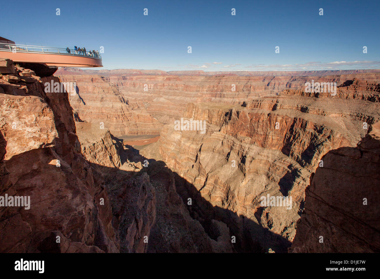 Skywalk im Grand Canyon West Hualapai Nation Reservat, AZ. Stockfoto