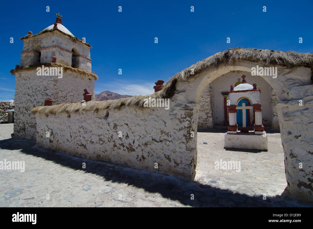 5. weltweit höchstgelegene Dorf Parinacota in der Nähe von Putre, Chile Stockfoto