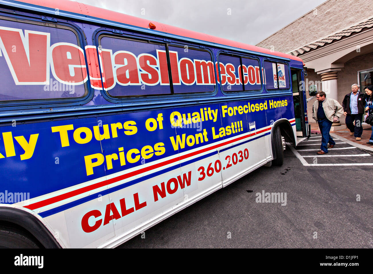 Zwangsversteigerung Immobilien-Bus-Tour in Las Vegas, NV. Stockfoto