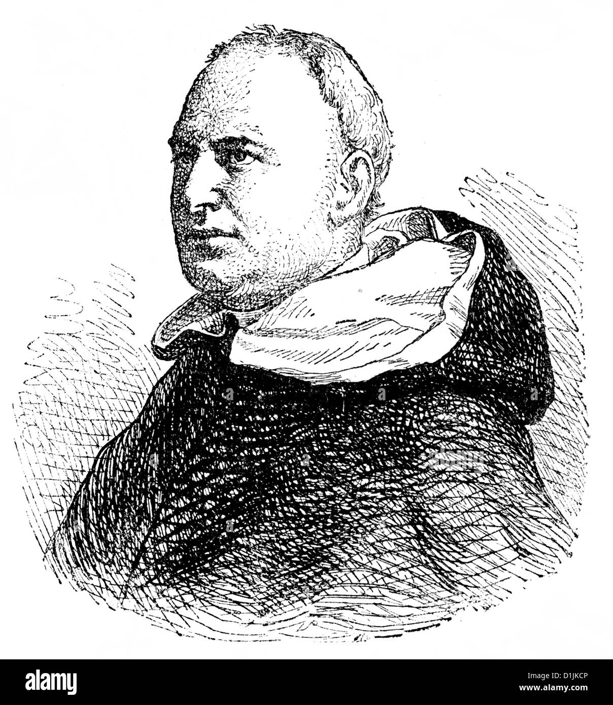 Porträt von Jean Baptiste Henri Lacordaire oder Dominique, 1802-1861, a Französisch Schwarz Mönch, Prediger und Theologe Stockfoto