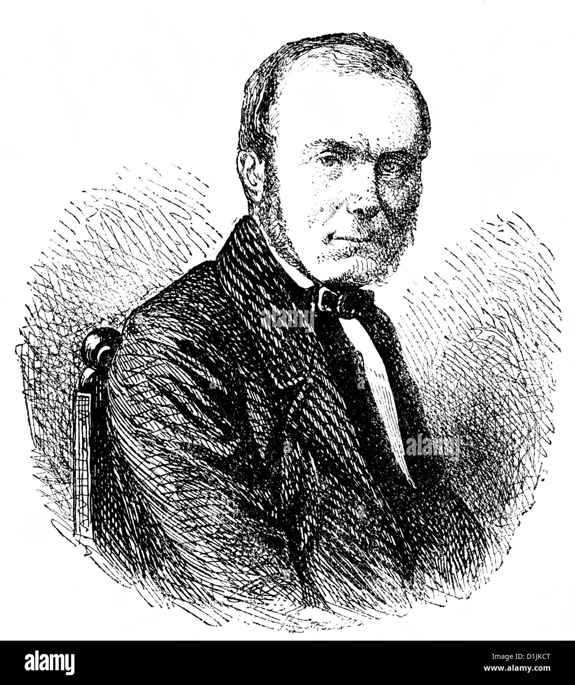 Porträt von Isidore Geoffroy Saint-Hilaire, 1805 – 1861, ein französischer Zoologe und Verhaltensforscher, Stockfoto