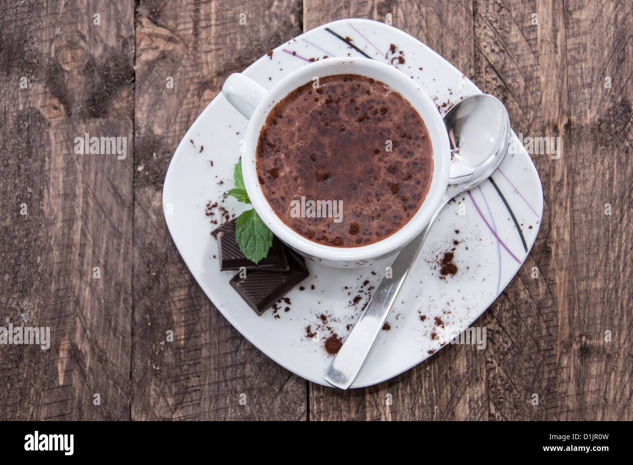 Heiße Schokolade in einer Tasse Stockfoto