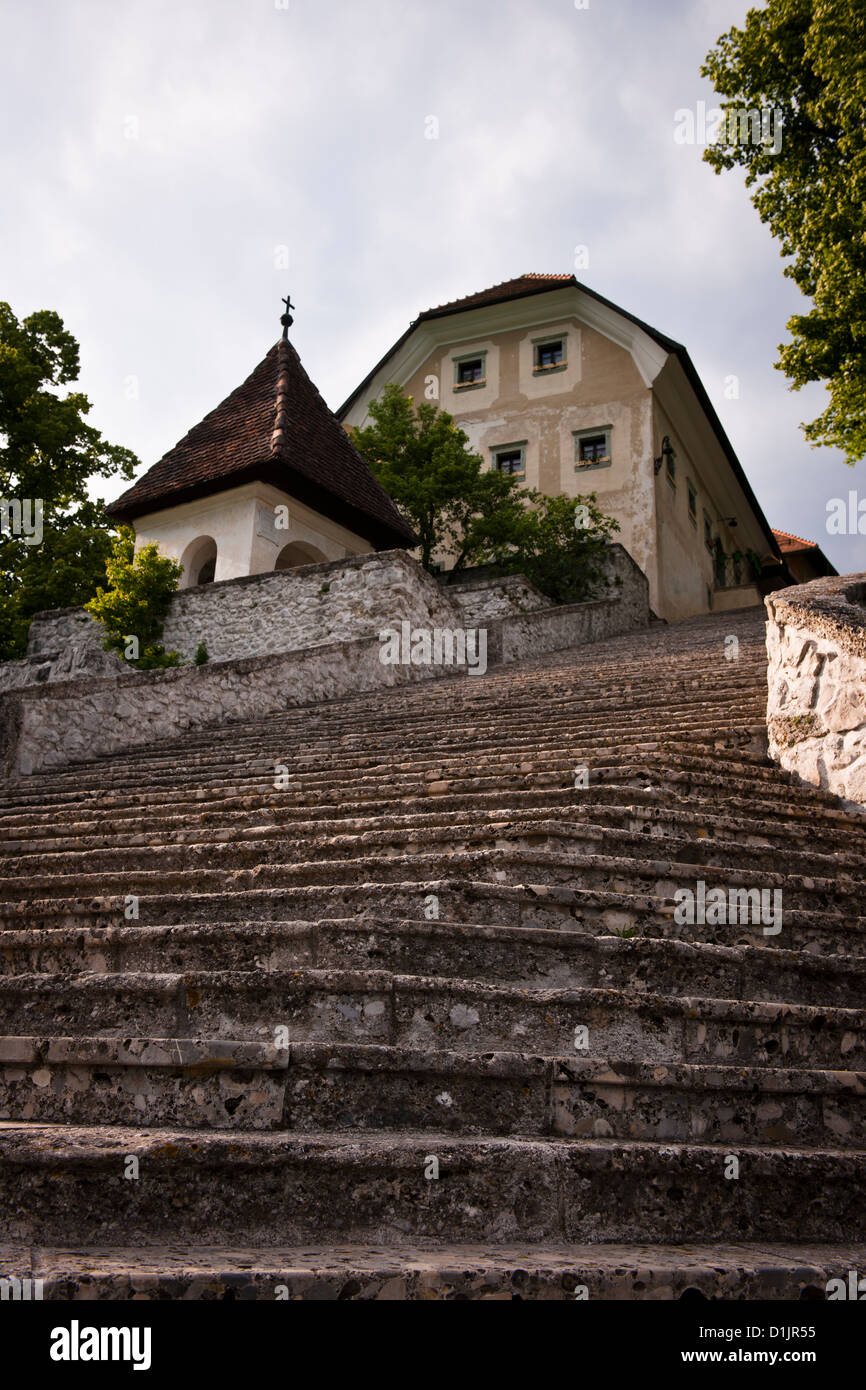 Kirche Mariä Himmelfahrt, Insel Bled, Slowenien Stockfoto