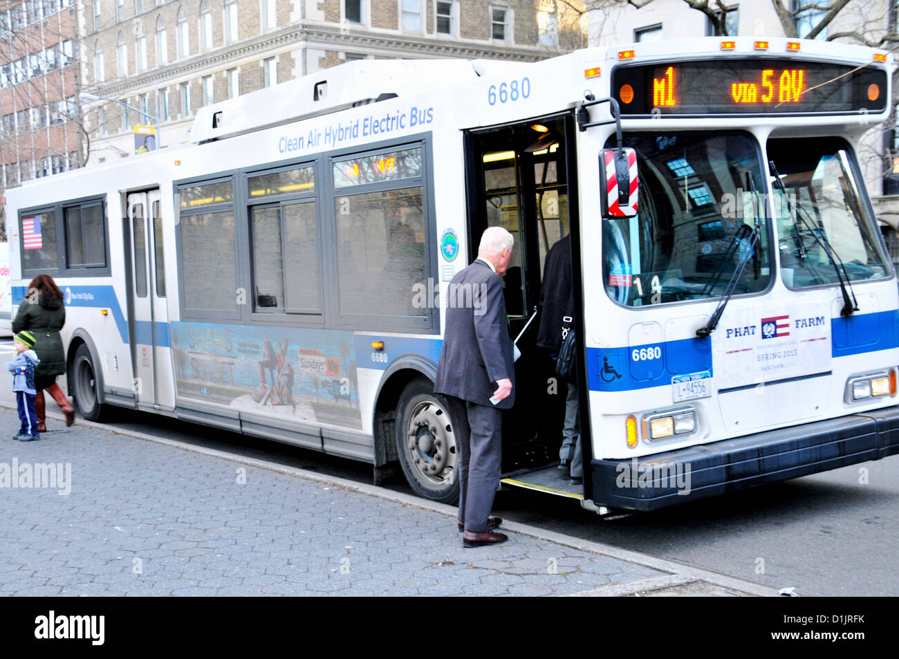 New York City öffentliche Verkehrsmittel M1 MTA Bus, Manhattan, New York City, USA Stockfoto