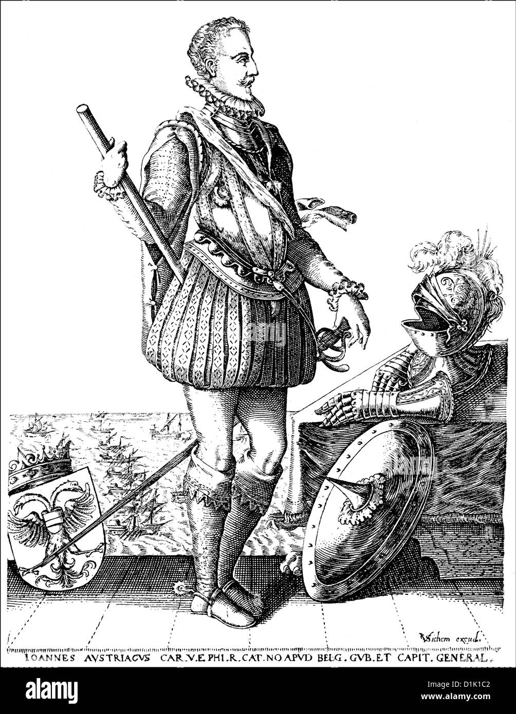 Don Juan de Austria, Ritter John von Österreich, 154-1578, Befehlshaber der spanischen Flotte, Gouverneur der habsburgischen Niederlande, 16. Stockfoto