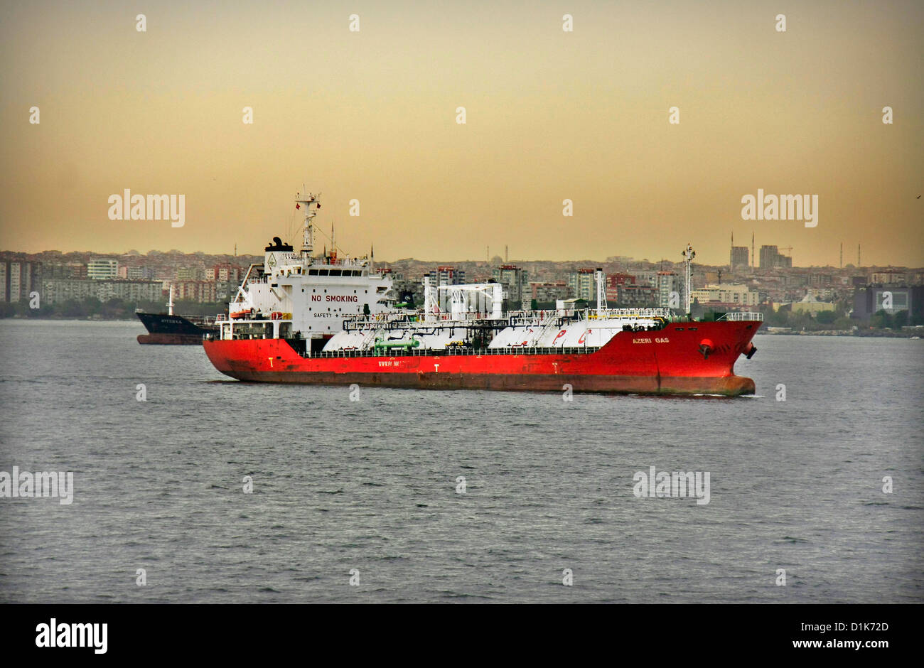 Fracht-Segelschiff, lpg-Tanker Schiff, liquid Petroleum Gas Tanker Schiff in den Gewässern Stockfoto