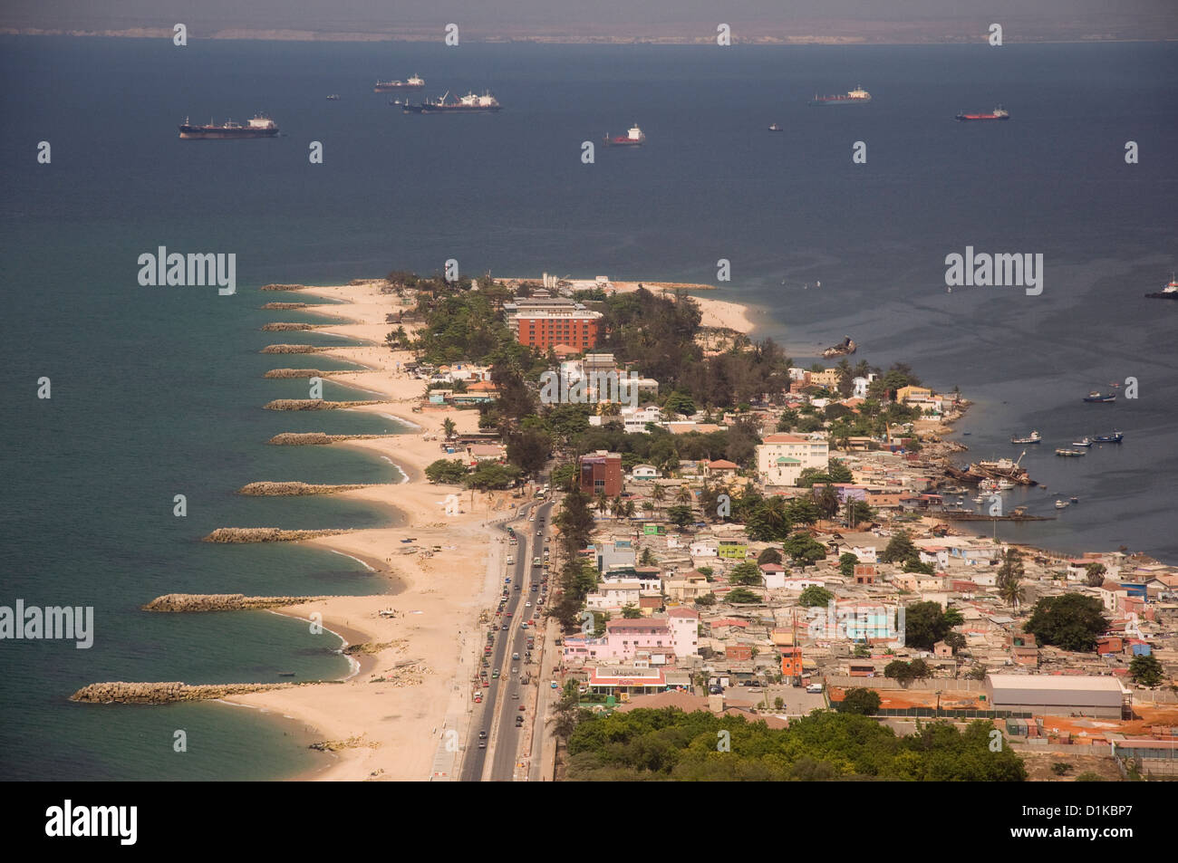 Luftaufnahme von Ilha de Luanda, Angola Luanda. Stockfoto