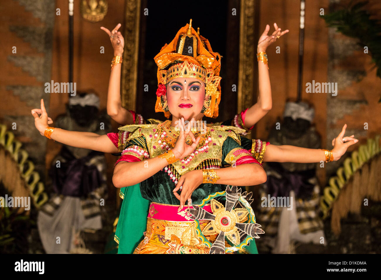 Traditioneller balinesischer Tanz an the Ubud Palast, Ubud, Bali, Indonesien Stockfoto