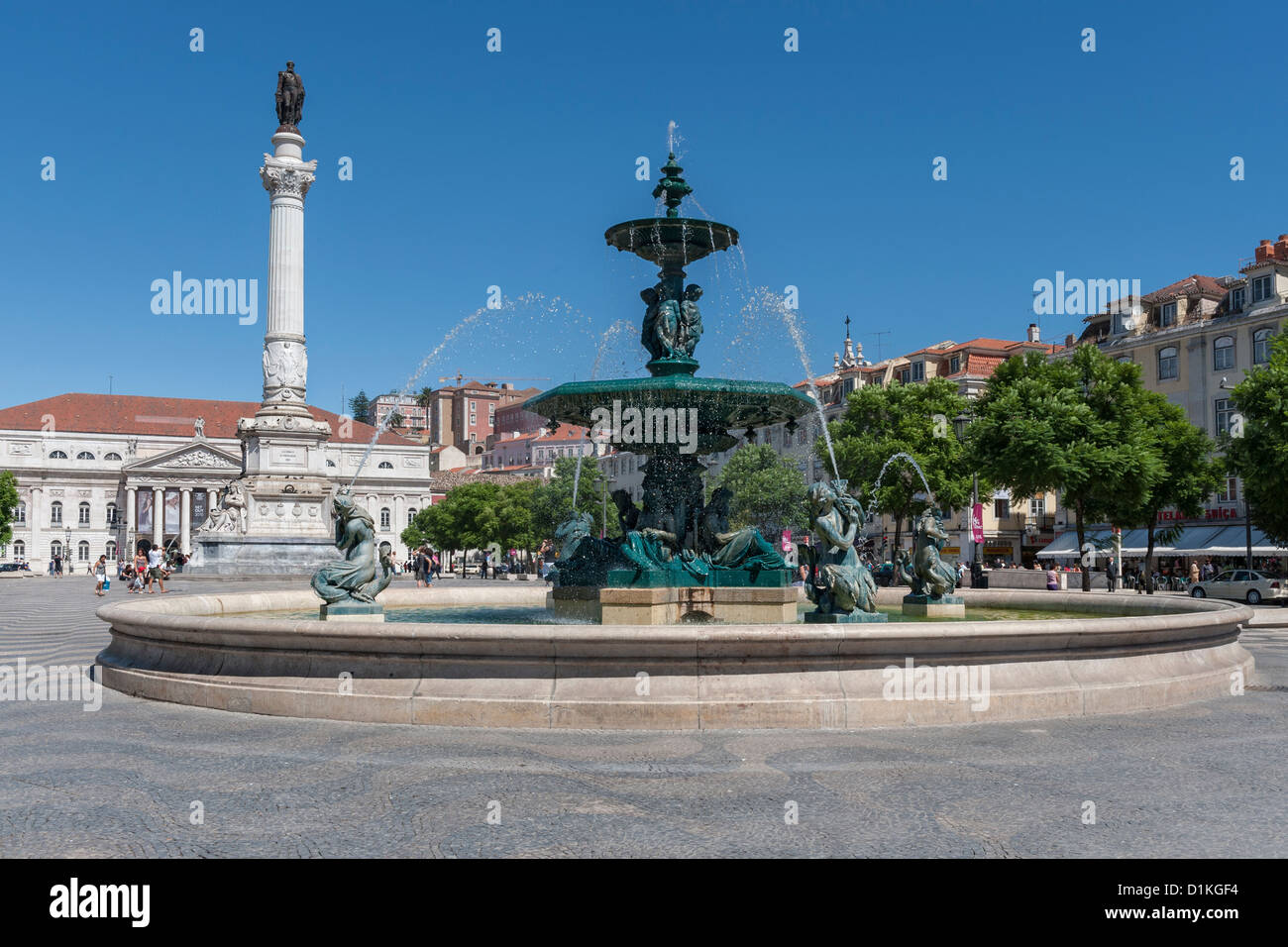 Rossio Platz, Lissabon Portugal Stockfoto