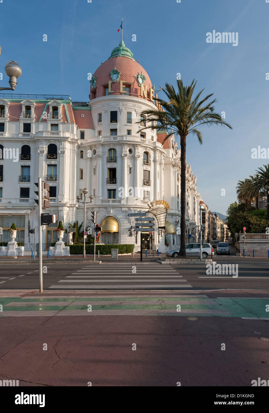 Le Negresco Hotel Promenade Des Anglais Stockfoto