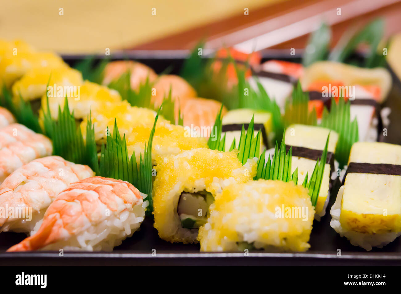 Traditionelle japanische Küche, Sushi Rollen Stockfoto