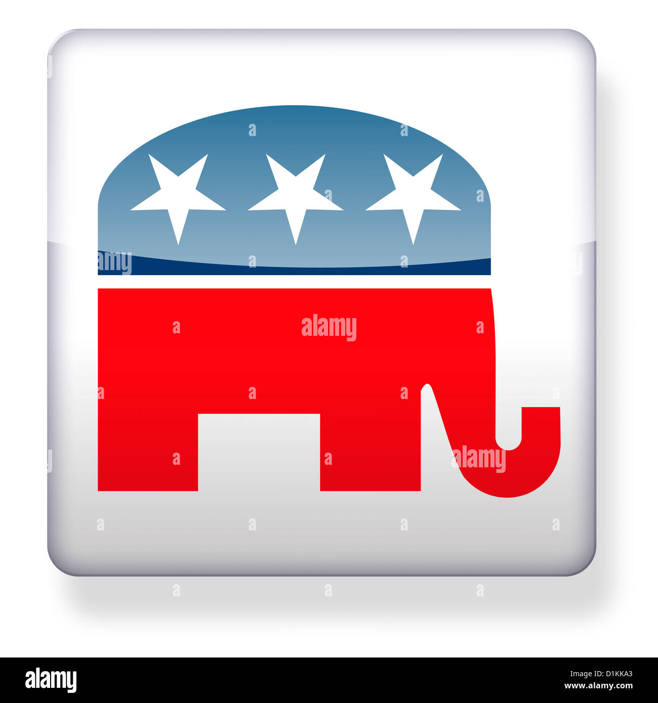 Republikanische Elelphant politische Logo als ein app-Symbol Stockfoto