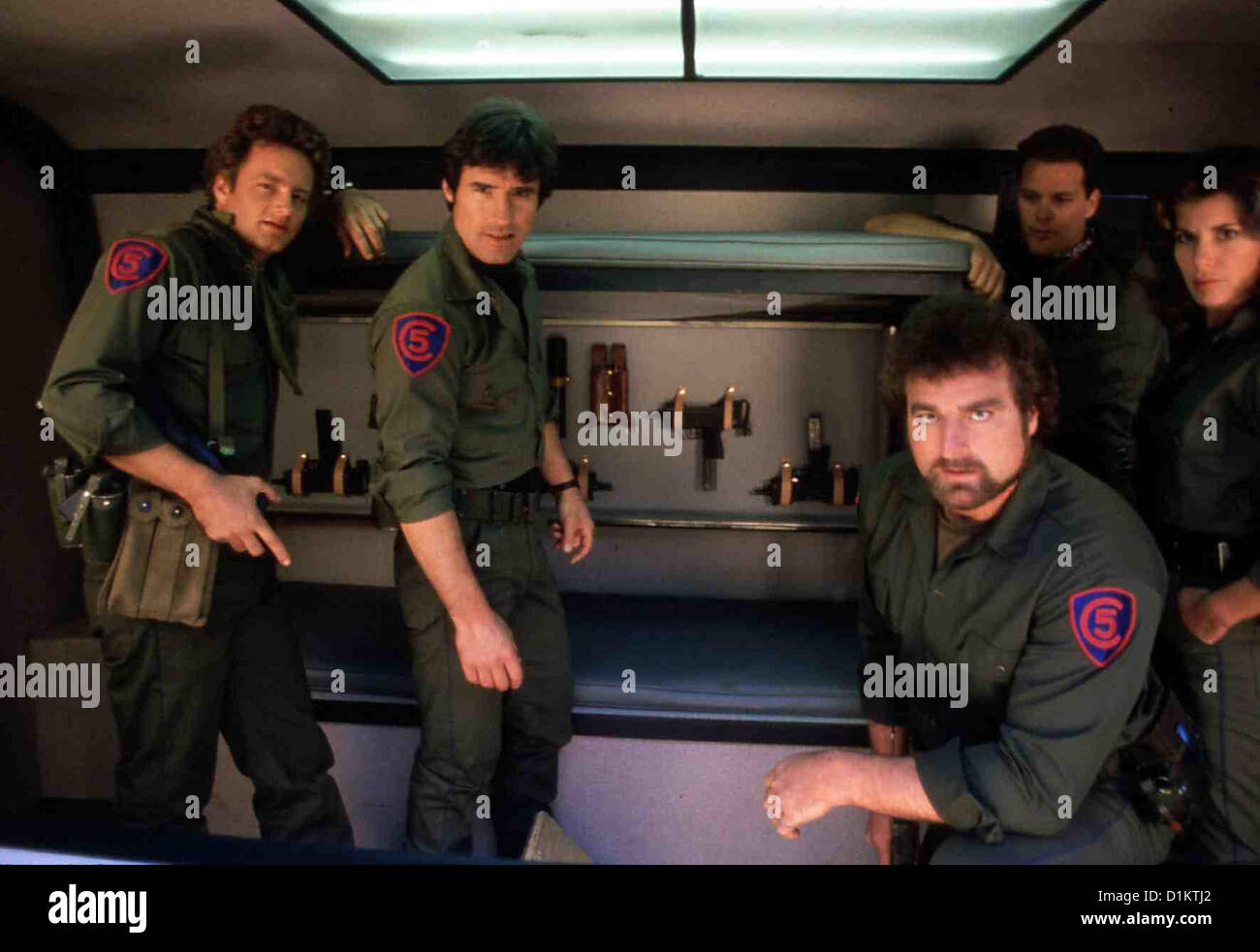 Kommando Nr. 5 Befehl 5 William Russ, Stephen Parr, John Matuszak, Wings Hauser, Sonia Smith Das Kommando Nr. 5 Versucht, Stockfoto