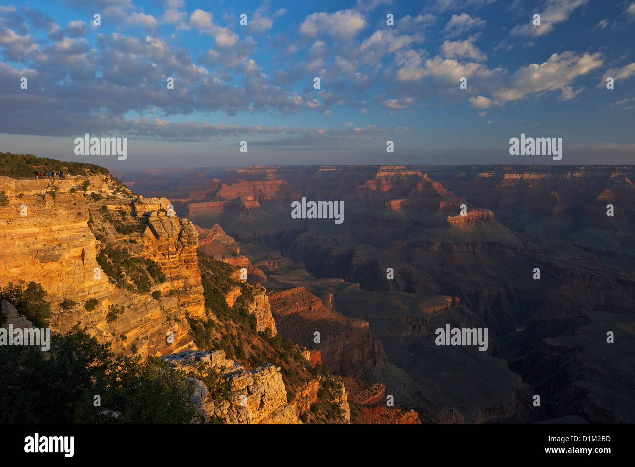 Sonnenaufgang am Mather Point, South Rim, Grand Canyon National Park, Arizona, USA Stockfoto